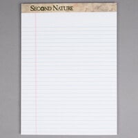 TOPS 74085 Second Nature 8 1/2 inch x 11 3/4 inch Wide Ruled White Perforated Legal Pad   - 12/Pack