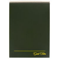 Ampad 20-811 Gold Fibre 8 1/2 inch x 11 3/4 inch Wide Ruled Perforated Wirebound Planner Pad with Green Cover