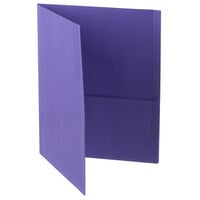 Oxford 57514EE Letter Size 2-Pocket Embossed Paper Pocket Folder, Purple - 25/Box