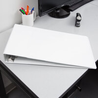 Cardinal CRD 22132 ClearVue 11 inch x 17 inch White Tabloid Size Binder with 2 inch Slant D Rings