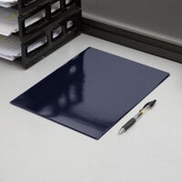 Oxford 51743 Letter Size 2-Pocket High Gloss Laminated Paper Pocket Folder, Navy Blue - 25/Box