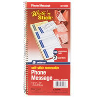 Adams ABF SC1153WS Write 'n Stick 2 3/4 inch x 4 3/4 inch Two-Part Carbonless Phone Message Pad