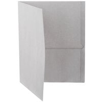 Oxford 57505EE Letter Size 2-Pocket Embossed Paper Pocket Folder, Gray - 25/Box