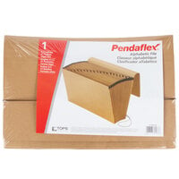 Pendaflex PFX K-19A-OX Legal Size 21-Pocket Expanding File - A-Z Indexed, Flap and Cord Closure, Brown