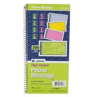 Adams SC1153RB 2-Part Carbonless Wire Bound Phone Message Book with 200 Forms