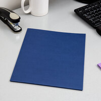 Oxford 53443EE Letter Size 2-Pocket Linen Finish Paper Pocket Folder, Navy Blue - 25/Box