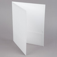 Oxford 51704EE Letter Size 2-Pocket High Gloss Laminated Paper Pocket Folder, White - 25/Box