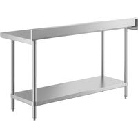 Regency 24 inch x 60 inch 16-Gauge Stainless Steel Commercial Work Table with 4 inch Backsplash and Undershelf