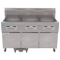 Frymaster 31814GF Natural Gas Oil Conserving 189 lb. 3 Unit Floor Fryer System with SMART4U Lane Controls and Filtration System - 345,000 BTU