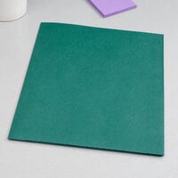 Oxford 57556EE Letter Size 2-Pocket Embossed Paper Pocket Folder, Hunter Green - 25/Box