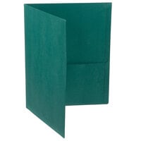 Oxford 57556EE Letter Size 2-Pocket Embossed Paper Pocket Folder, Hunter Green - 25/Box