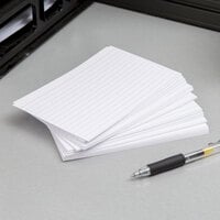 Oxford OXF 41EE 4 inch x 6 inch White Ruled Index Card - 100/Pack