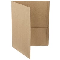 Oxford 78542 Earthwise Recycled Letter Size 2-Pocket Paper Pocket Folder, Natural - 25/Box