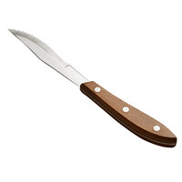 4 1/4 inch Stainless Steel Steak Knife with Pakka Wood Handle   - 12/Case