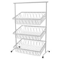 GET IR-952T-SV POP 22 3/4" x 11" Silver Metal Rectangular 3-Tier Tilted Pane Stand