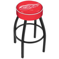 Holland Bar Stool L8B130DetRed Detroit Red Wings Single Ring Swivel Bar Stool with 4 inch Padded Seat