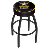 Holland Bar Stool L8B130Army United States Army Single Ring Swivel Bar Stool with 4 inch Padded Seat