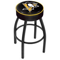Holland Bar Stool L8B130PitPen Pittsburgh Penguins Single Ring Swivel Bar Stool with 4 inch Padded Seat