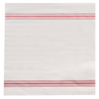 Hoffmaster FP1312 15 1/2" x 15 1/2" FashnPoint White/Red Dishtowel Print Dinner Napkin - 250/Pack