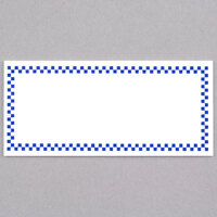 Ketchum Manufacturing Rectangular Write-On Deli Tag with Blue Checkered Border - 25/Pack