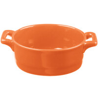 Bon Chef 1600004POrange 8.5 oz. Orange Porcelain Oval Cocotte - 36/Case