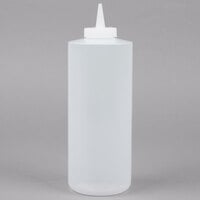 Tablecraft 32C 32 oz. Clear Squeeze Bottle - 12/Pack