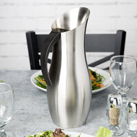 GET P-64-BSS 64 oz. Brushed Stainless Steel Pitcher with Black Handle