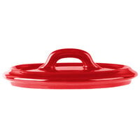 Bon Chef 1600005PRed 5 inch Red Porcelain Oval Cocotte Lid - 36/Case