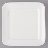 Bon Chef 1300006P Circles 8" x 8" White Porcelain Square Plate - 24/Case