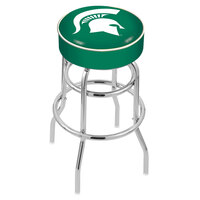 Holland Bar Stool L7C130MichSt Michigan State University Double Ring Swivel Bar Stool with 4 inch Padded Seat