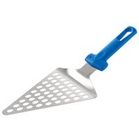 GI Metal 14 3/4 inch Perforated Triangular Pizza Server with Blue Handle AC-STP15F