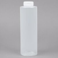 Tablecraft 2124C-1 24 oz. Clear Squeeze Bottle with 38 mm Flip Lid - 12/Pack