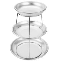 Choice 3-Tier Seafood Tower Set with Mini Aluminum Trays and Stand