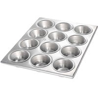 Chicago Metallic 46120 12 Cup 3.8 oz. Plain Muffin Pan - 10 3/4" x 14 1/8"