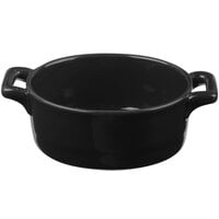 Bon Chef 1600004PBlack 8.5 oz. Matte Black Porcelain Oval Cocotte - 36/Case