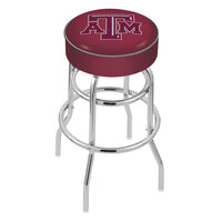 Holland Bar Stool L7C130TexA-M Texas A&M Double Ring Swivel Bar Stool with 4 inch Padded Seat