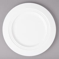 Bon Chef 1000017P Concentrics 12 7/8 inch White Porcelain Charger Plate   - 8/Pack