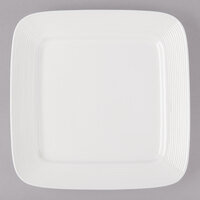 Bon Chef 1300008P Circles 9" x 9" White Porcelain Square Plate - 24/Case