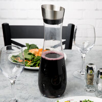 GET GL-CRF-40 Silhouette 40 oz. Glass Decanter with Dripless Stainless Steel Lid