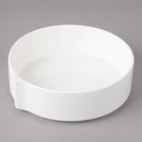 Bon Chef 1400000P Stacked Lines 48 oz. White Porcelain Pasta Bowl - 8/Pack