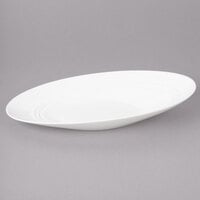 Bon Chef 1100003P Slanted Oval 9 oz. White Porcelain Bowl - 12/Pack