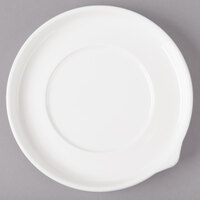 Bon Chef 1400007P Stacked Lines 5 1/2" White Porcelain Saucer - 36/Case