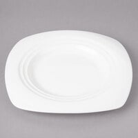 Bon Chef 1000012P Concentrics 8 1/2 inch x 8 1/2 inch White Porcelain Soft Square Salad Plate - 36/Case
