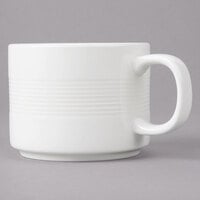 Bon Chef 1400006P Stacked Lines 7 oz. White Porcelain Cup - 36/Case