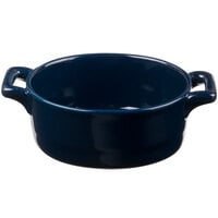 Bon Chef 1600004PCobaltblue 8.5 oz. Cobalt Blue Porcelain Oval Cocotte - 36/Case