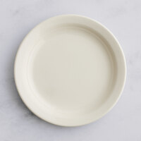 Choice 6 1/2" Ivory (American White) Narrow Rim Stoneware Plate - 36/Case