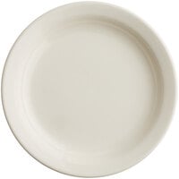 Acopa 6 1/2" Ivory (American White) Narrow Rim Stoneware Plate - 36/Case