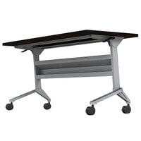 Safco LF72SLV Flip-n-Go 21 1/4 inch x 70 1/2 inch Silver Steel Folding Seminar Table Base