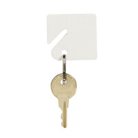 Steelmaster 2013001AA06 1 1/2 inch x 1 1/2 inch White Plastic Numbered Slotted Rack Key Tag - 20/Pack