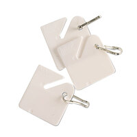 Steelmaster 2013001AA06 1 1/2 inch x 1 1/2 inch White Plastic Numbered Slotted Rack Key Tag - 20/Pack